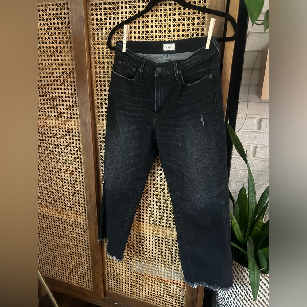 ABLE Wide Leg Crop Jeans